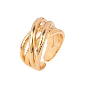 Anillo Cuatro Tiras Cruzadas