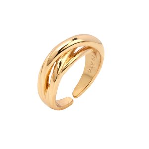 Anillo Tres Tiras Dorado