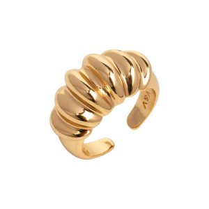 Anillo Acabado en Oro 18Kt Ondas