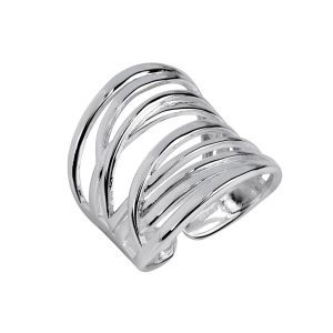 Anillo plata ancho trenzado