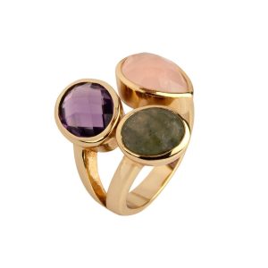 Anillo con piedras de colores