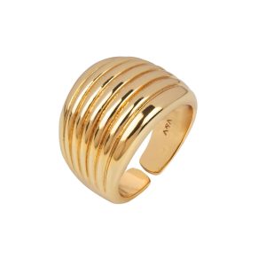 Anillo Acabado en Oro Líneas