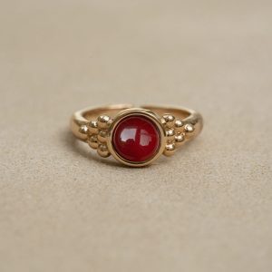 Anillo Ágata Roja Racimos