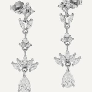 Pendientes Largos con Circonitas Asimétricas