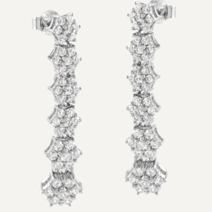 Pendientes largos hexágonos de circonitas blancas