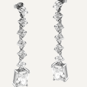 PENDIENTES PLATA CASCADA DE CIRCONITAS BLANCAS