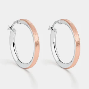 Pendientes Bicolor Oro Rosa