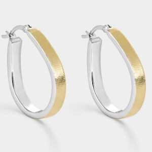 Pendientes Aros bicolor con forma de gota