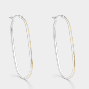 Pendientes Aros ovales y alargados Bicolor