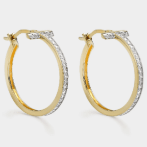 Pendientes T Bicolor con Circonitas Blancas