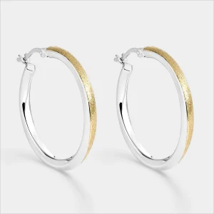 Pendientes Bicolor con Textura de Cepillado