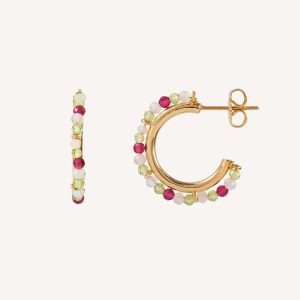 Pendientes Aros Piedras Multicolor