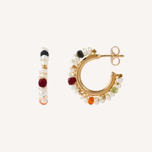 Pendientes Piedras Multicolor Perla