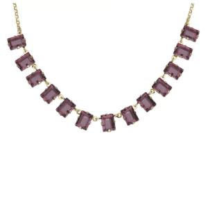 Collar corto rectángulo color rosa
