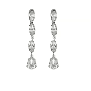 Pendientes largos marquesa color blanco
