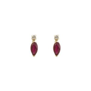 Pendientes Victoria Oro, Diamante y Rubí GEA-205-000-UU