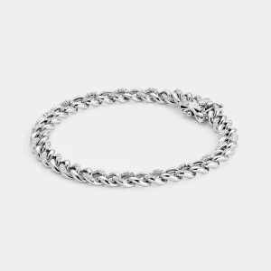 Pulsera de Plata con Circonitas y Eslabones