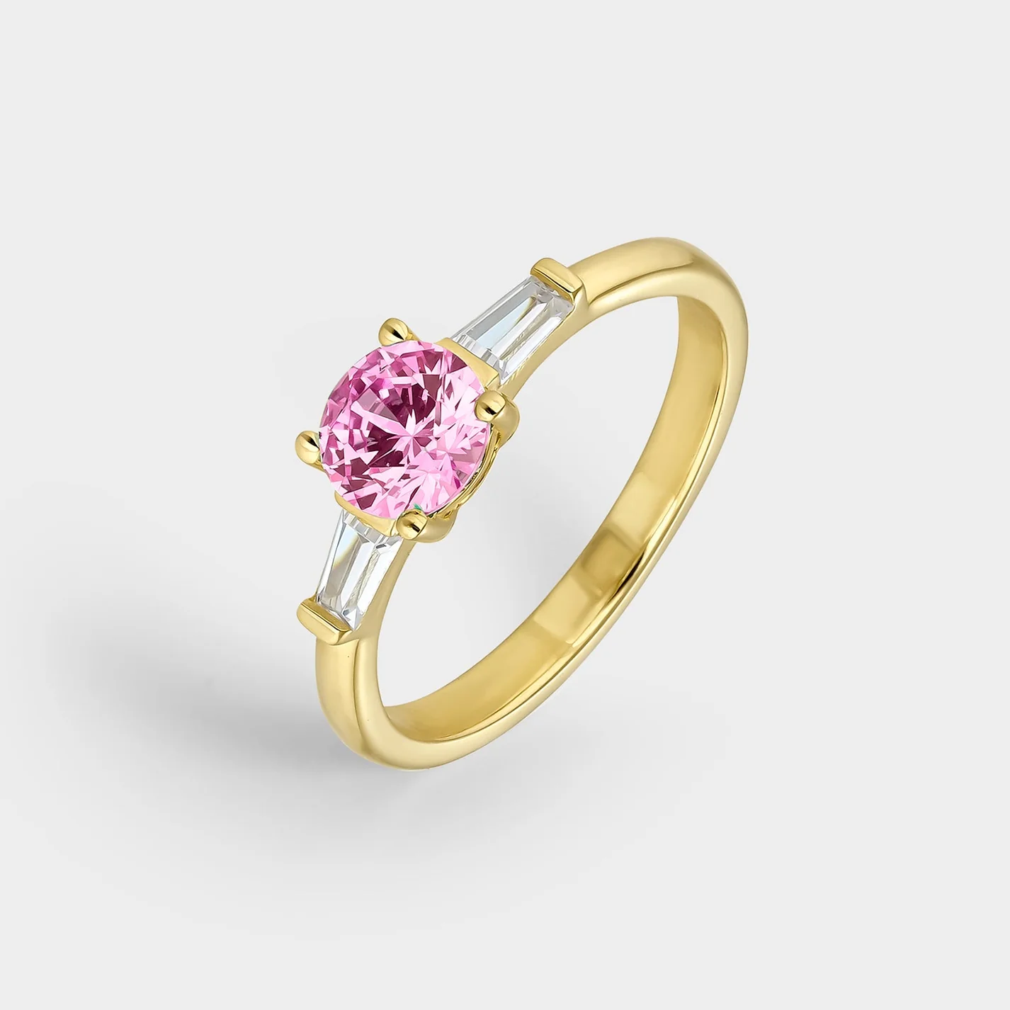 Anillo Trío Circonita Rosa Itemporality SRN-203-118