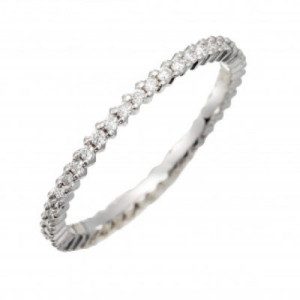 Anillo Alianza Oro blanco y Diamantes GRN-101-051