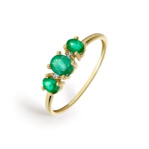 Anillo Oro, Diamantes y Esmeraldas ITY LUX