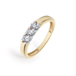 Anillo Oro bicolor y 3 Diamantes GRN-401-279