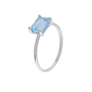 Anillo Oro Blanco y Topacio Azul ITY LUX