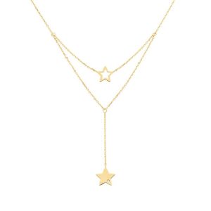 Gargantilla Estrellas Oro Amarillo y Diamante GNL-201-005-UU