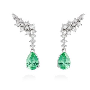 Pendientes TREPADORES Verde Plata 90432PV