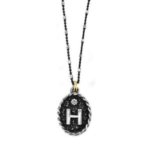 Colgante Plata y Oro laminado 18k, letra H
