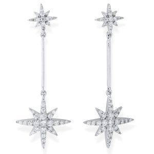 Pendientes ESTRELLA largos Plata  90338PB