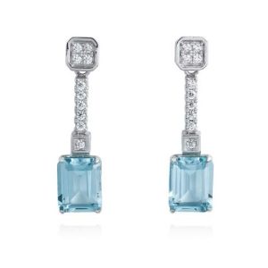 Pendientes largos Azul Plata  90114PA