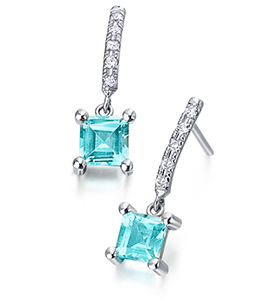 Pendientes medio Aro Diamantes Topacios